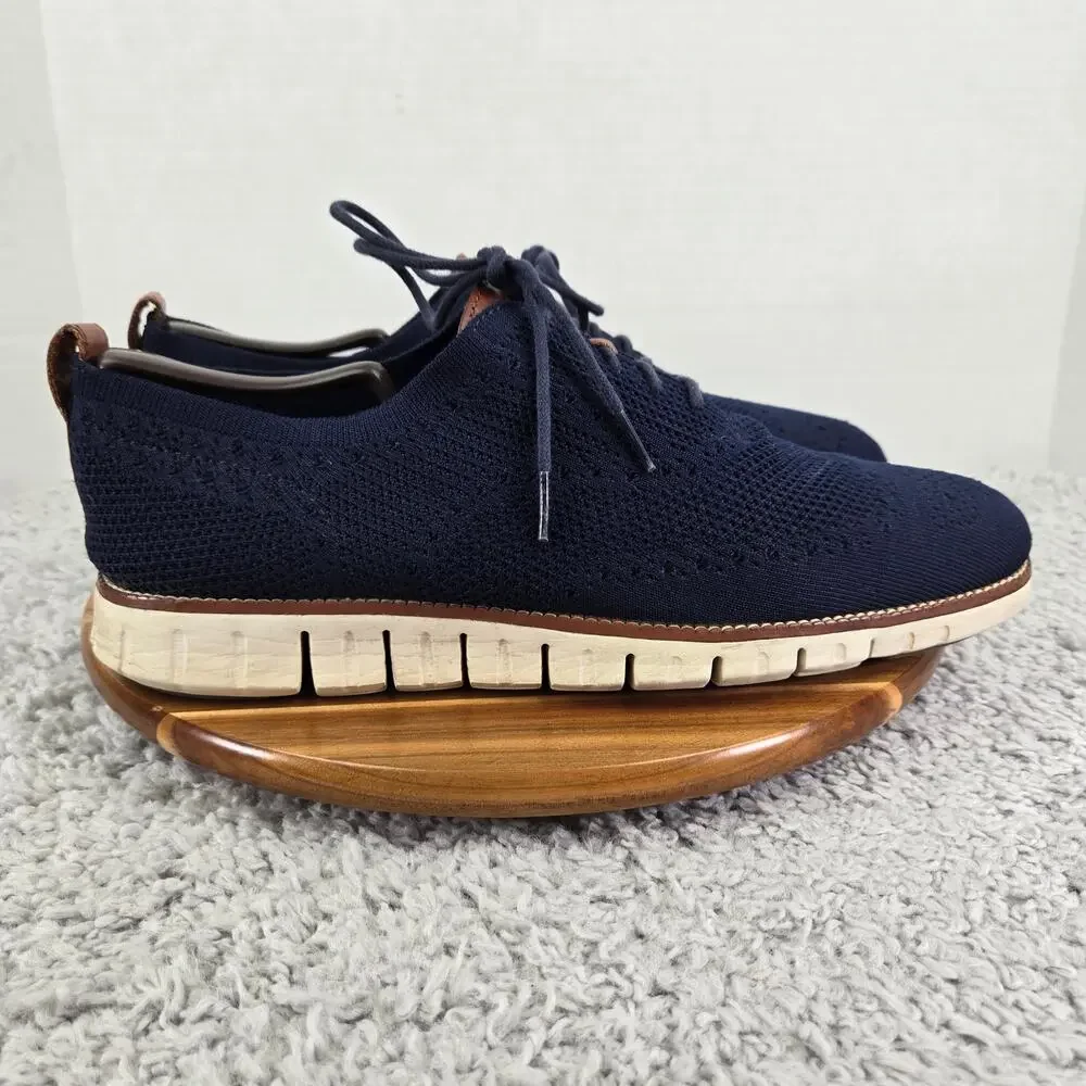 Cole Haan Mens 12M ZeroGrand Navy Stitchlite Casual Wingtip Oxford Daily Sneaker